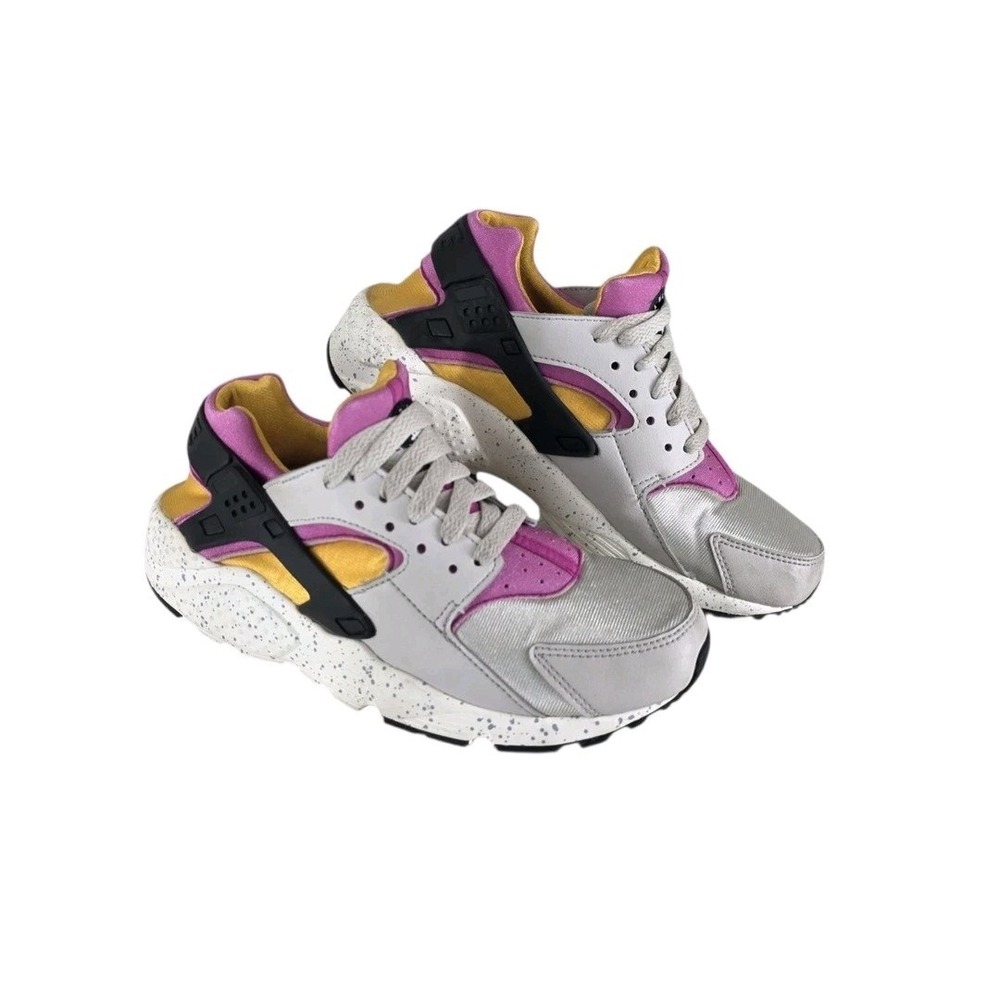 Nike Air Huarache GS Wolf Grey Electric Purple Gold 654275-043 5Y Womens 6.5